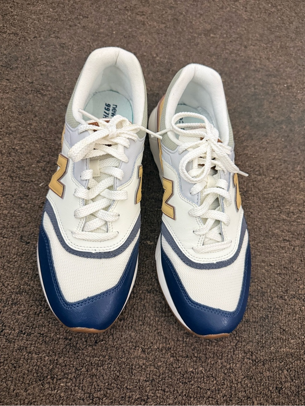 New Balance 997H Men’s Lifestyle Sneakers White Navy Tan Size 8
